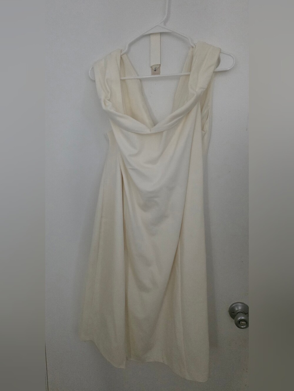Eloquii Strapless Cream Draped Gown